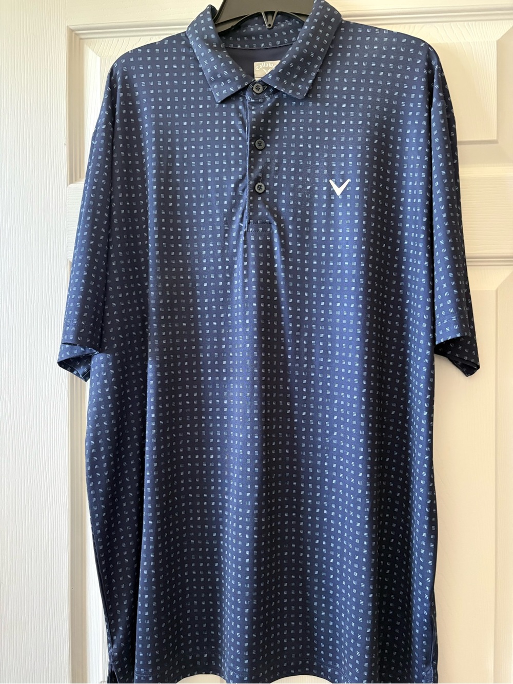 Callaway Navy Blue Micro-Print Polo